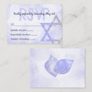 Cartão De Conselho Blue Star of David RSVP Card