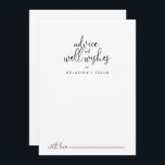 Cartão De Conselho Boas intenções do Casamento de Script de Rico Eleg<br><div class="desc">Este rico elegante, carta de boas intenções de casamento é perfeito para um casamento rústico. O design simples e elegante apresenta a tipografia de scripts clássicos e de rico em preto. Estas cartas são perfeitas para um casamento, chá de panela, chá de fraldas, festa de formatura e muito mais. Personalize...</div>