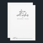 Cartão De Conselho Boas intenções do Casamento de Script de Rico Eleg<br><div class="desc">Este rico elegante, carta de boas intenções de casamento é perfeito para um casamento rústico. O design simples e elegante apresenta a tipografia de scripts clássicos e de rico em preto. Estas cartas são perfeitas para um casamento, chá de panela, chá de fraldas, festa de formatura e muito mais. Personalize...</div>