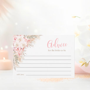 Cartão De Conselho Boho Orchids Peonies Pampas Chá de panela Advice