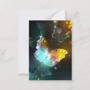 Cartão De Conselho Borboletas luminosas e borboletas noturnas