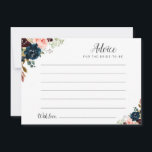 Cartão De Conselho broto de aquarela, marinho e pincel para o floral<br><div class="desc">Um simples design floral com belas flores de cor-de-água,  cor-de-rosa e azul-marinho,  cor-de-rosa e arroxeada. Sinta-se livre para alterar as cores e os detalhes do texto.</div>