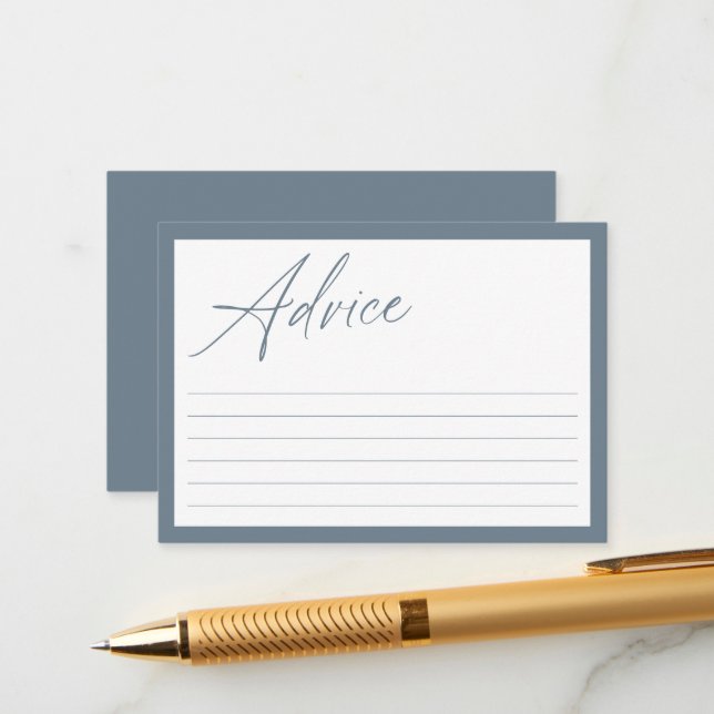 Cartão De Conselho Caligrafia Mínima Moderna | CHÁ DE FRALDAS (Frente/Verso In Situ)