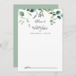 Cartão De Conselho Caligrafia Script Foliage Casamento Bem Deseja<br><div class="desc">Este cartão de conselho de caligrafia de foliage de casamento é perfeito para um casamento moderno. O design apresenta galhos e folhas botânicas elegantes e desenhadas a aquarela, desenhadas à mão, em belos buquês e padrões geométricos. Estas cartas são perfeitas para um casamento, chá de panela, chá de fraldas, festa...</div>