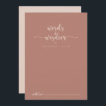Cartão De Conselho Calliografia Terracotta Palavras de Sabedoria<br><div class="desc">Este cartão de conselho de caligrafia é perfeito para um casamento rústico. O design simples e elegante apresenta a tipografia de scripts clássicos e de rico. Estas cartas são perfeitas para um casamento, chá de panela, chá de fraldas, festa de formatura e muito mais. Personalize as cartas com os nomes...</div>