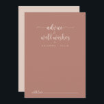 Cartão De Conselho Calliografia Terracotta Weding Good Wish<br><div class="desc">Esta carta de boas intenções de casamento da caligrafia é perfeita para um casamento rústico. O design simples e elegante apresenta a tipografia de scripts clássicos e de rico. Estas cartas são perfeitas para um casamento, chá de panela, chá de fraldas, festa de formatura e muito mais. Personalize as cartas...</div>