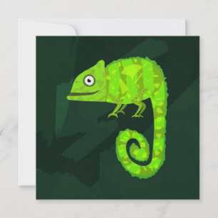 Cartão De Conselho Camaleão bonito verde