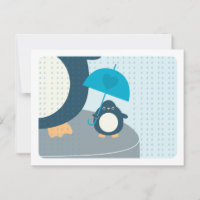 Cartão-postal de Mamãe de Pinguim Bonito
