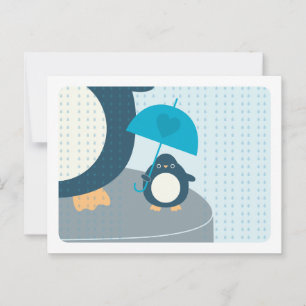 Cartão De Conselho Cartão-postal de Mamãe de Pinguim Bonito