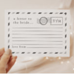 Cartão De Conselho Cartas à Noiva<br><div class="desc">Um belo conjunto de guardas para o seu chá de panela, esta simples e minimalista mensagem de ar inspirada no design permite aos hóspedes escreverem mensagens incríveis para você antes do dia do seu casamento! Com um texto totalmente personalizável neste design, você pode personalizar todos os detalhes do cartão postal...</div>
