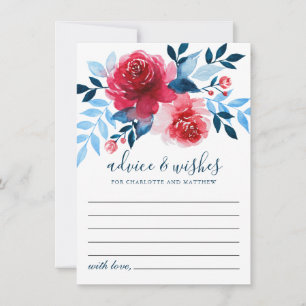 Cartão De Conselho Casamento azul da folha das rosas vermelhas