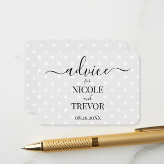 Cartão De Conselho Casamento Cinza Pontos Retrô Personalizado