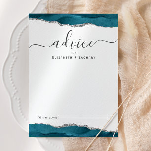 Cartão De Conselho Casamento de Água-marinha de Ágata em Aquarela Ele