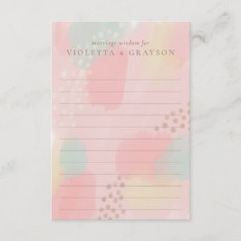 Cartão De Conselho Casamento de Arte Moderna Pastel para o Casal