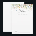 Cartão De Conselho Casamento de Caligrafia Colorful Daîd Wild Flowers<br><div class="desc">Este cartão de conselho de casamento de flores selvagens coloridas é perfeito para um casamento rústico. O design apresenta uma aquarela pintada manualmente, lindas flores rosa, pincéis, azuis, marinhos, amarelas, roxas e verdes selvagens. Estas cartas são perfeitas para um casamento, chá de panela, chá de fraldas, festa de formatura e...</div>