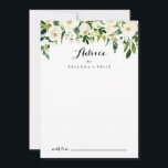 Cartão De Conselho Casamento de Caligrafia Floral de Outono Branco Ve<br><div class="desc">Este cartão de conselho floral de caligrafia floral branco verde é perfeito para um casamento rústico. O design apresenta elegantes pedras brancas de aquarela com folhagem verde. Estas cartas são perfeitas para um casamento, chá de panela, chá de fraldas, festa de formatura e muito mais. Personalize as cartas com os...</div>