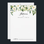 Cartão De Conselho Casamento de Caligrafia Floral de Outono Branco Ve<br><div class="desc">Este cartão de conselho floral de caligrafia floral branco verde é perfeito para um casamento rústico. O design apresenta elegantes pedras brancas de aquarela com folhagem verde. Estas cartas são perfeitas para um casamento, chá de panela, chá de fraldas, festa de formatura e muito mais. Personalize as cartas com os...</div>