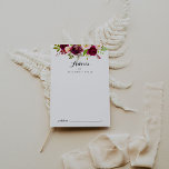 Cartão De Conselho Casamento de Caligrafia Floral Rustic Blush Burgun<br><div class="desc">Este cartão de conselho floral de caligrafia floral ruiva é perfeito para um casamento simples. O design apresenta flores cor-de-água, cor-de-rosa, esbranquiçada, vermelha, burgundy e bordo, com folhagem verde. Estas cartas são perfeitas para um casamento, chá de panela, chá de fraldas, festa de formatura e muito mais. Personalize as cartas...</div>