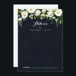 Cartão De Conselho Casamento de Caligrafia Real Azul Verde Floral Rea<br><div class="desc">Este cartão verde azul-real de caligrafia azul é perfeito para um casamento rústico. O design apresenta elegantes pedras brancas de aquarela com folhagem verde em fundo azul escuro. Estas cartas são perfeitas para um casamento, chá de panela, chá de fraldas, festa de formatura e muito mais. Personalize as cartas com...</div>