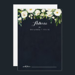 Cartão De Conselho Casamento de Caligrafia Real Azul Verde Floral Rea<br><div class="desc">Este cartão verde azul-real de caligrafia azul é perfeito para um casamento rústico. O design apresenta elegantes pedras brancas de aquarela com folhagem verde em fundo azul escuro. Estas cartas são perfeitas para um casamento, chá de panela, chá de fraldas, festa de formatura e muito mais. Personalize as cartas com...</div>