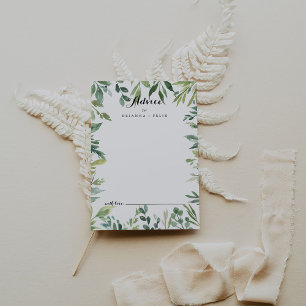 Cartão De Conselho Casamento de Caligrafia Tropical Verde