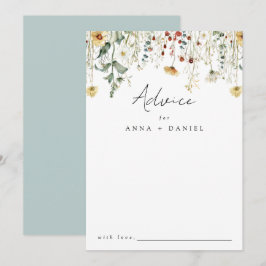 Cartão De Conselho Casamento de Campo de Flor Selvagem de Verão