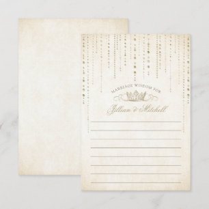 Cartão De Conselho Casamento de Conto de Fadas Coroa de Ouro
