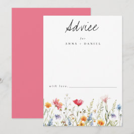 Cartão De Conselho Casamento de flor selvagem