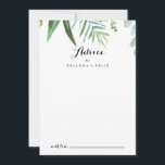 Cartão De Conselho Casamento de Folhas Tropicais Clássicas Greenery<br><div class="desc">Este cartão de conselho de casamento das folhas tropicais verdes clássicas é perfeito para um casamento moderno. A design apresenta predominantemente folhas tropicais verdes. Estas cartas são perfeitas para um casamento, chá de panela, chá de fraldas, festa de formatura e muito mais. Personalize as cartas com os nomes da noiva...</div>