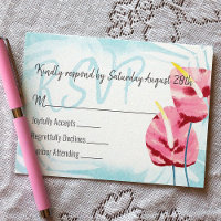 Casamento de Turquesa Rosa Tropical RSVP