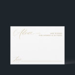 Cartão De Conselho Casamento Dourado de Caligrafia Moderno Elegante<br><div class="desc">Cartão de Aviso de Casamento para Caligrafia Dourada Elegante e Moderna : Este cartão tem espaço de vazio para os seus convidados preencherem conselhos ou desejos. Apresenta uma caligrafia romântica dourada e uma aparência moderna.</div>