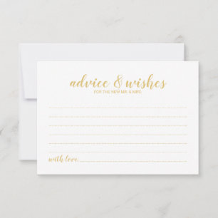 Cartão De Conselho Casamento Dourado elegante elegante