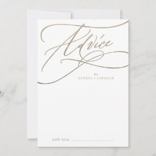 Cartão De Conselho Casamento Dourado romântico do Flourish da