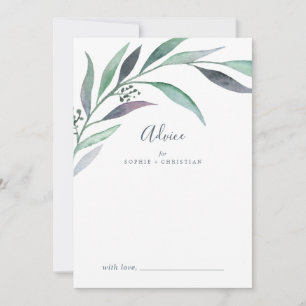 Cartão De Conselho Casamento Eucalipto Roxo e Verde