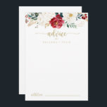 Cartão De Conselho Casamento Floral Branco Dourado Clássico Burgundy<br><div class="desc">Este clássico cartão de noivado floral branco de burgundy é perfeito para um casamento rústico. A design apresenta a cor-de-água, flores brancas, borrifadas e douradas e bagas com folhagem verde dispostas em buquês elegantes. Estas cartas são perfeitas para um casamento, chá de panela, chá de fraldas, festa de formatura e...</div>