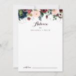 Cartão De Conselho Casamento Floral de Queda Ilustrada<br><div class="desc">Esta aquarela ilustrada em outono é perfeita para um casamento simples. A design apresenta marinho de aquarela pintada à mão artística azul, burgundy, vermelha, rosas de pincel e peônias com folhas verdes elegantes, inspirando a colorida beleza do outono idílico. Estas cartas são perfeitas para um casamento, chá de panela, chá...</div>