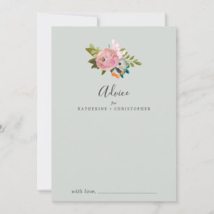 Cartão De Conselho Casamento Floral Pintado