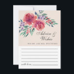 Cartão De Conselho Casamento Floral Romântico Creme Ivory Watercolor<br><div class="desc">Cartão elegante de casamento e de desejos,  com design floral de cor d'água em fundo creme.</div>