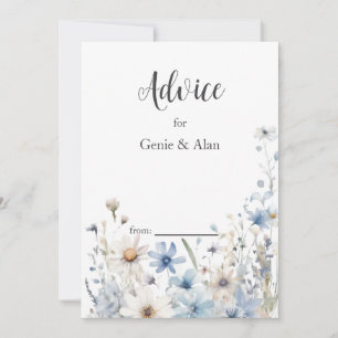 Cartão De Conselho Casamento Moderno de Flores Selvagens