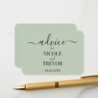 Cartão De Conselho Casamento Personalizado com Caligrafia Simples Per