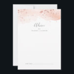 Cartão De Conselho Casamento por Aquarela rosa Dourada<br><div class="desc">Este cartão de conselho de casamento de cor d'água rosa é perfeito para um casamento elegante e pode ser usado para qualquer evento. A design com baleia branca apresenta uma cor de água cor-de-rosa pincelada neutra com uma bela brilho de rosa dourado falso. Esses cartões de aviso podem ser usados...</div>