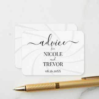 Cartão De Conselho Casamento Redemoinhos Branco Retrô Personalizado