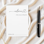 Cartão De Conselho Casamento Simples de Script Romântico do Coração<br><div class="desc">Estes cartões de conselho elegantes e românticos constituiriam uma maravilhosa adição ao seu chá de panela/material de casamento! Personalize facilmente o texto clicando na opção "personalizar".</div>