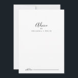 Cartão De Conselho Casamento Simples Minimalista<br><div class="desc">Este simples cartão de conselho minimalista é perfeito para um casamento moderno. O design simples e elegante apresenta a tipografia de scripts clássicos e ricos em preto e branco. Estas cartas são perfeitas para um casamento, chá de panela, chá de fraldas, festa de formatura e muito mais. Personalize as cartas...</div>