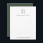 Cartão De Conselho Casamento Verde de Monograma Minimalista<br><div class="desc">Cartão de Aviso de Casamento Verde Monograma Minimalista. Personalize o texto personalizado acima. Você pode encontrar itens de coordenação adicionais na nossa coleção "Monograma Minimalista Sage Green & Moss Green Wedding". ***POR FAVOR, NOTA: TODA A PALAVRA, TEXTO E COR DE FUNDO É EDITÁVEL. Você pode alterar todas as palavras e...</div>