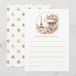 Cartão De Conselho Chá de fraldas Bonjour Bébé Parisiense Café