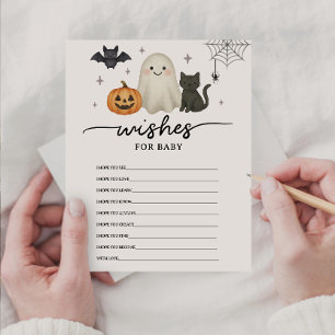 Cartão De Conselho Chá de fraldas De Halloween Deseja Bebê E Jogo
