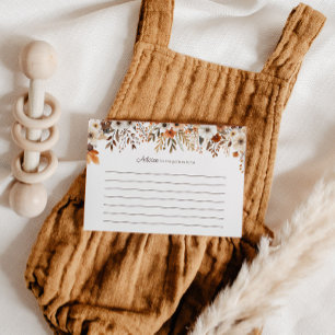 Cartão De Conselho Chá de fraldas Floral de outono