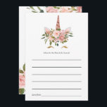 Cartão De Conselho Chá de fraldas Floral Incolor e Rosa Dourado Unico<br><div class="desc">Placa de aviso de chá floral de cor-de-rosa-pincelada e ouro-rosa personalizável para suas especificações de evento.</div>