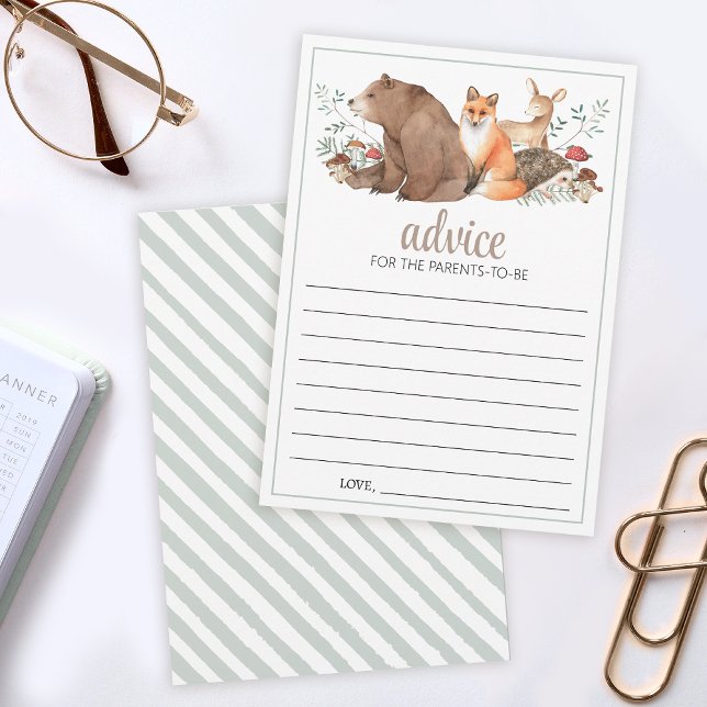 Cartão De Conselho Chá de fraldas florestal Woodland — pais de cartõe (Criador carregado)